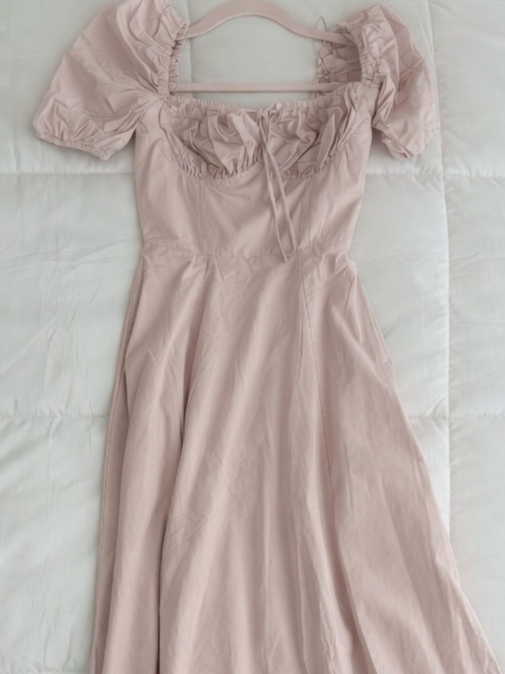 HOUSE OF CB 'Tallulah' Blush Puff Sleeve Midi Sundress /XSmall US2-4 $209 - Picture 6 of 9
